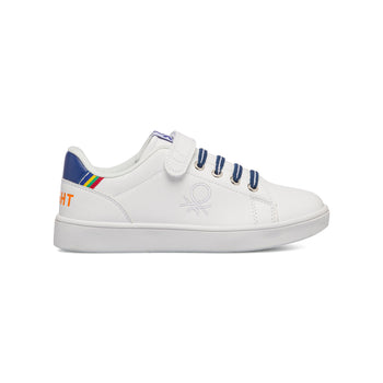 Sneakers da bambino bianche con dettagli blu Benetton Penn Crack, Scarpe Bambini, SKU s344000123, Immagine 0